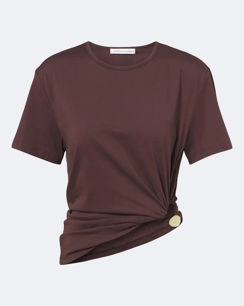 Christopher Esber T-Shirt Bree Quartz aus Baumwoll-Jersey Braun