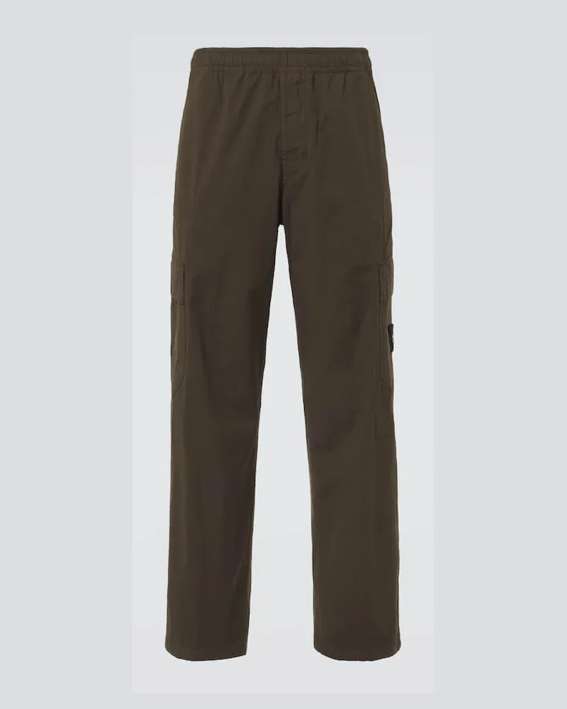 Stone Island Gerade Hose aus einem Baumwollgemisch Grün
