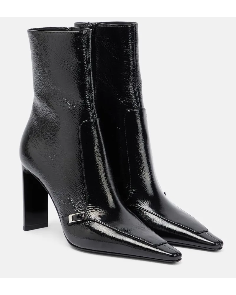 Saint Laurent Ankle Boots Aston 95 aus Leder Schwarz