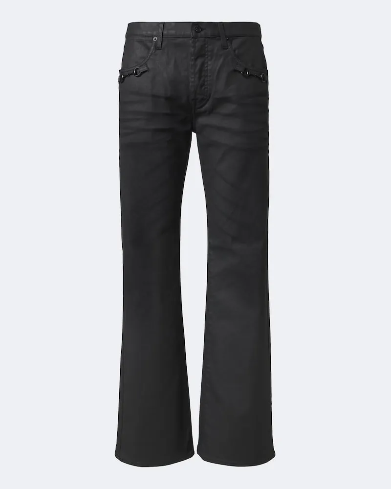 Gucci Beschichtete Flared Jeans Horsebit Schwarz