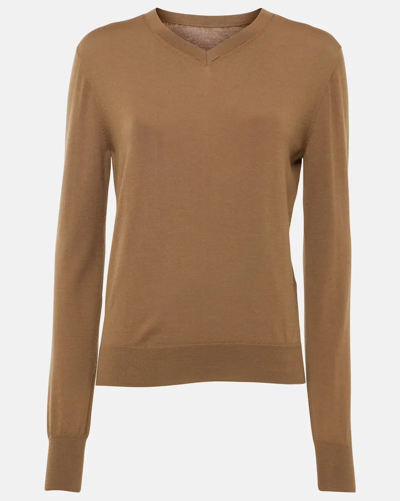 KHAITE Pullover Senta aus Wolle Braun