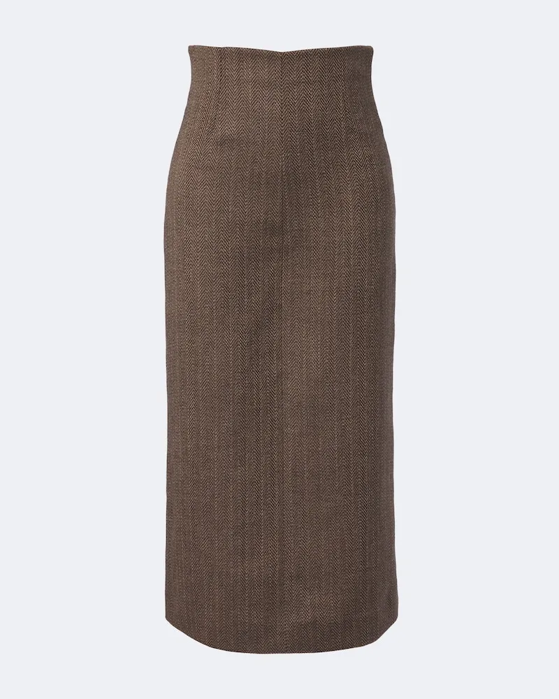 Maison Margiela Midirock aus Schurwolle Braun