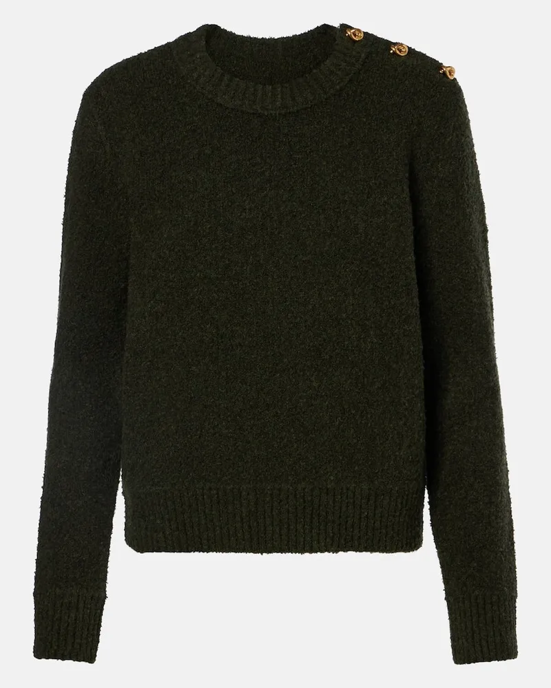 Bottega Veneta Pullover Knot aus Bouclé Grün