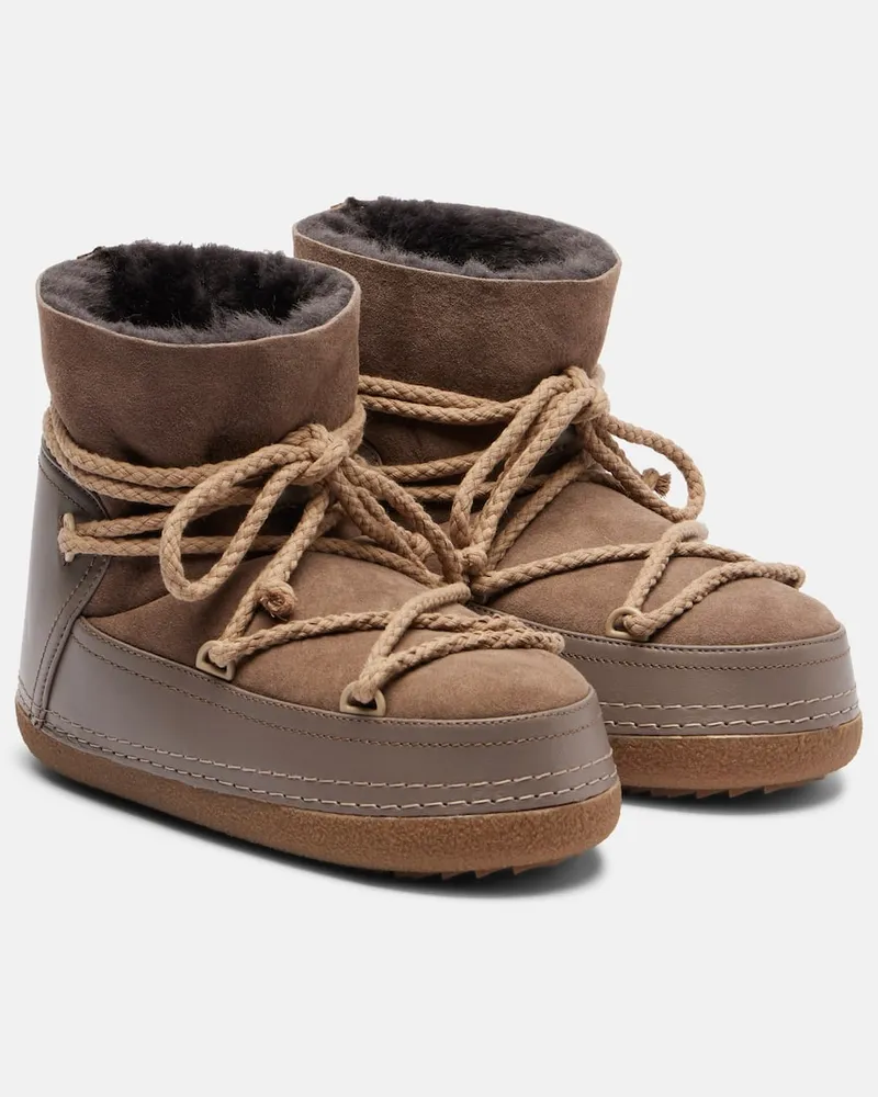INUIKII Schneestiefel Classic aus Leder und Veloursleder Braun