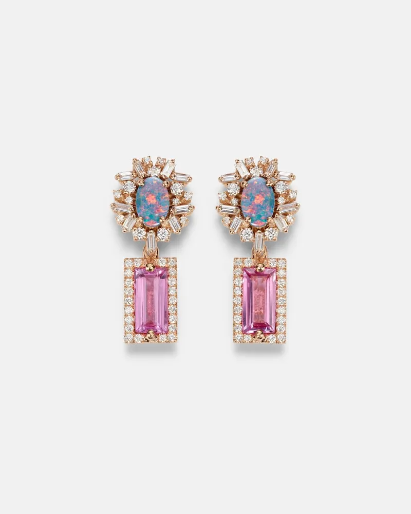 Suzanne Kalan Ohrringe aus 18kt Roségold mit Edelsteinen Multicolor