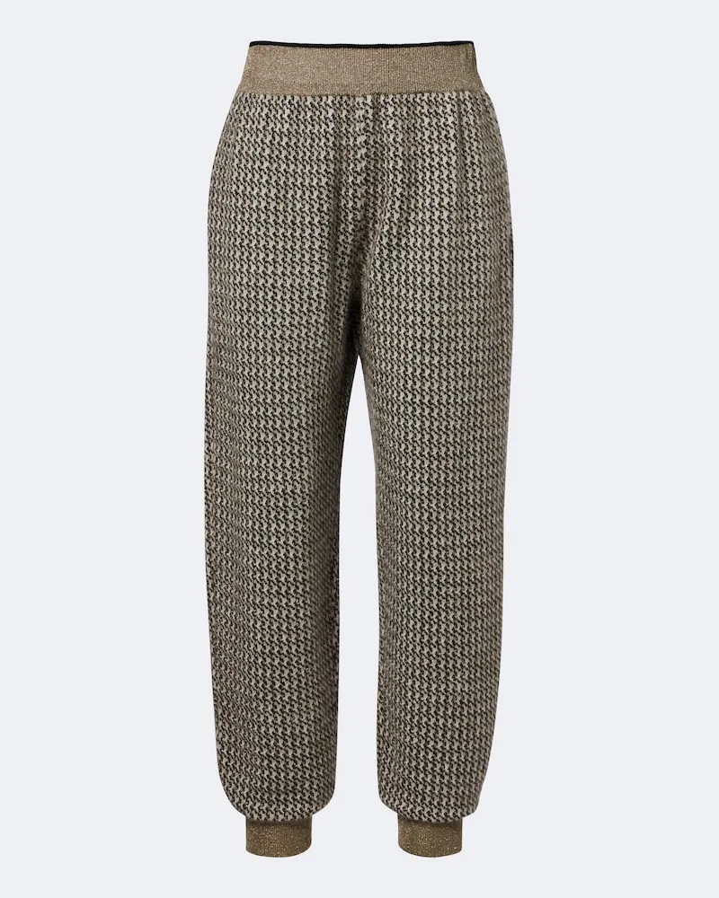 Brunello Cucinelli Gerade Hose aus Strick Weiß