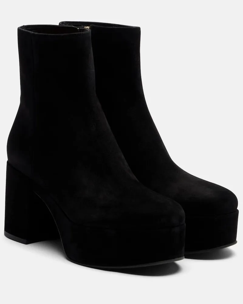 Gianvito Rossi Ankle Boots 35 aus Veloursleder Schwarz