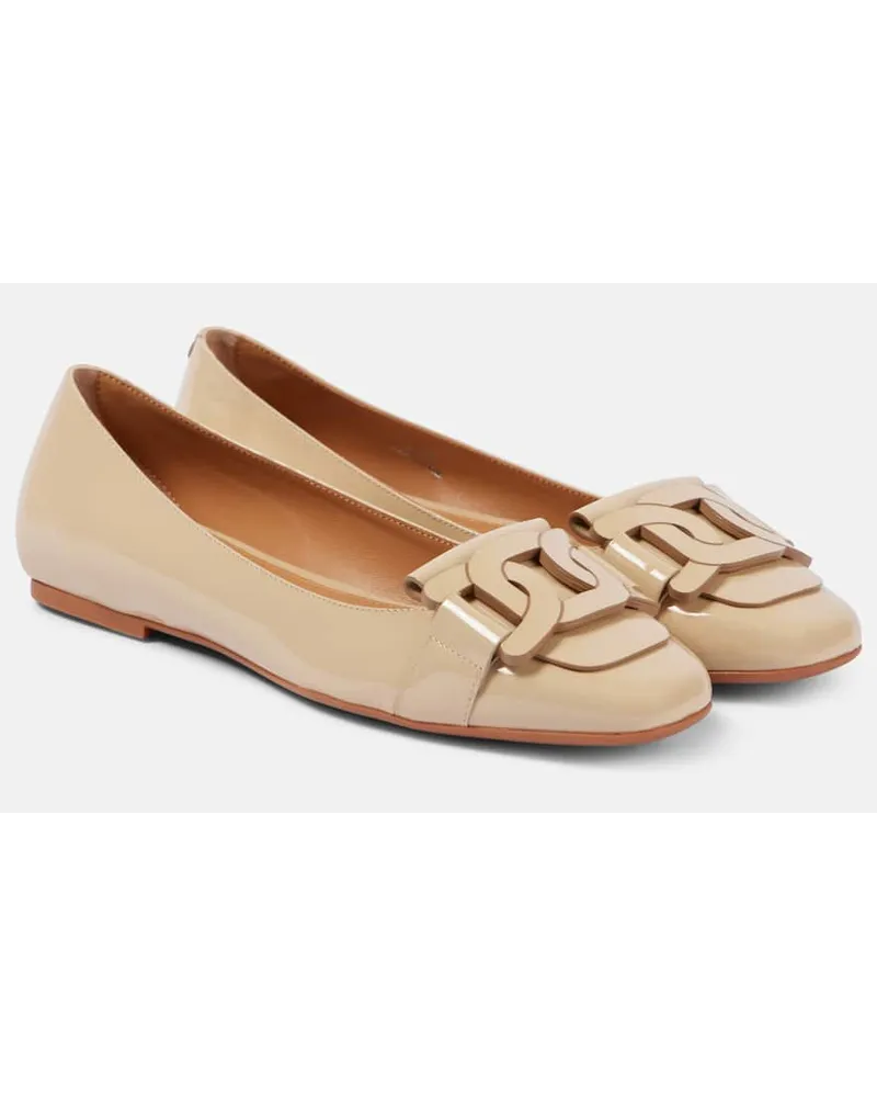 TOD'S Ballerinas aus Lackleder Beige