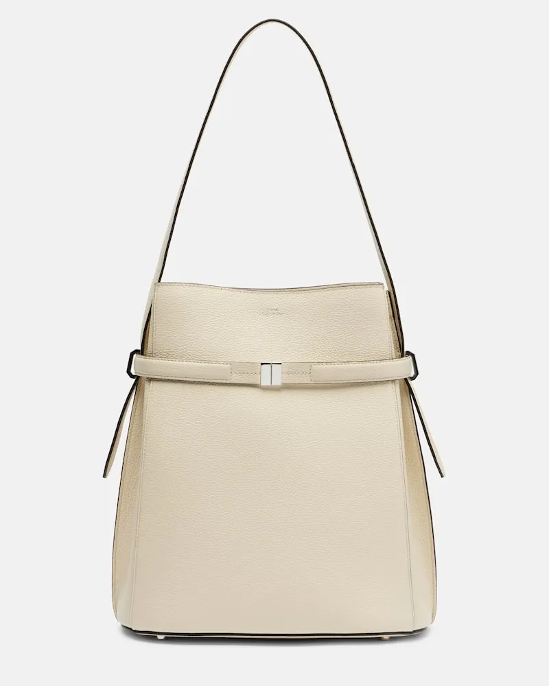 Totême Bucket Bag Large aus Leder Weiß