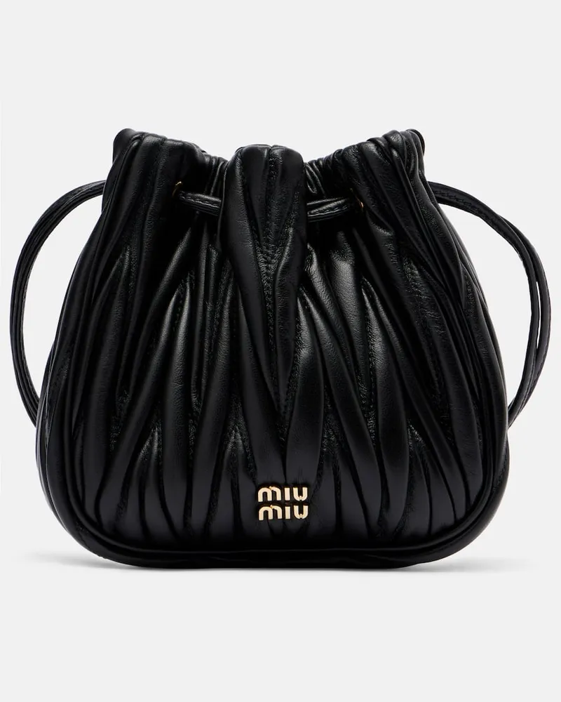 Miu Miu Clutch aus Leder Schwarz