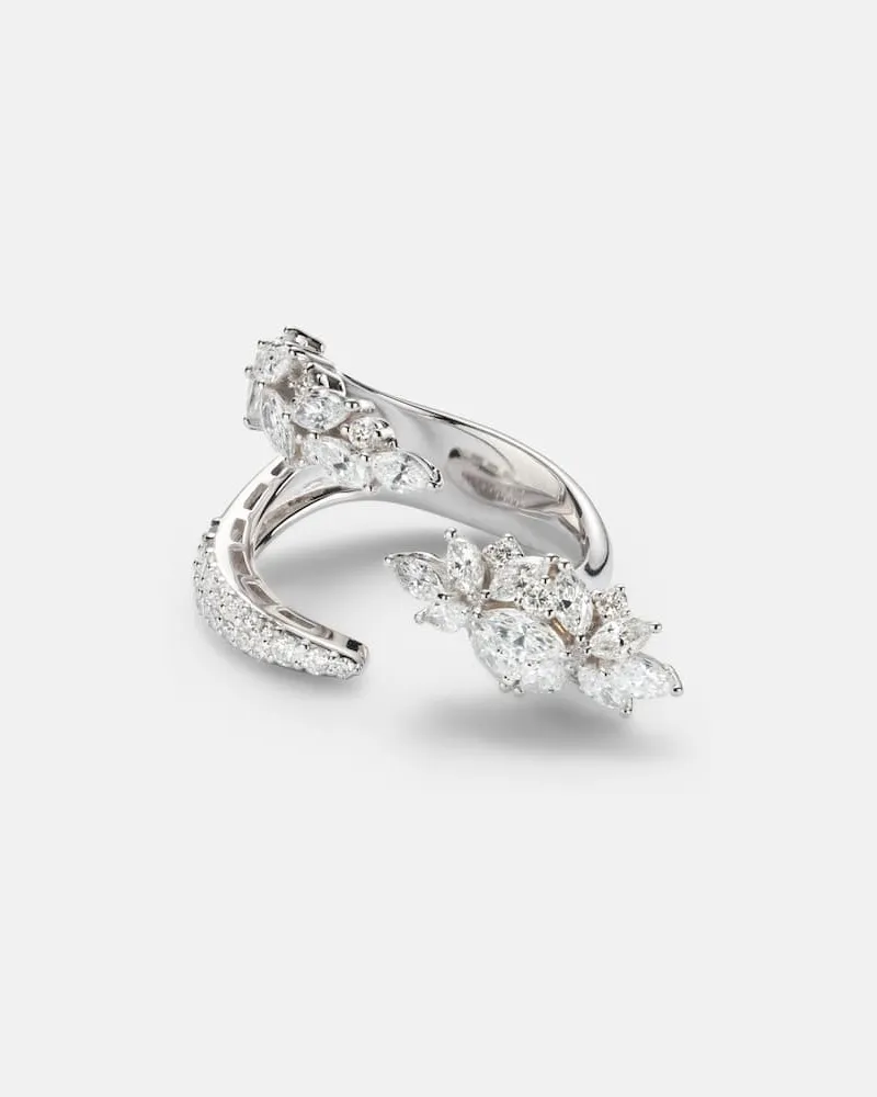 YEPREM Ring Y-Not aus 18kt Weißgold mit Diamanten Silber