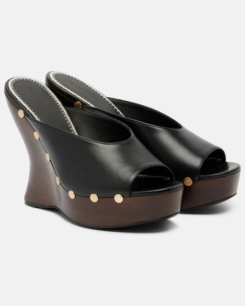 Magda Butrym Verzierte Wedges 115 aus Leder Schwarz