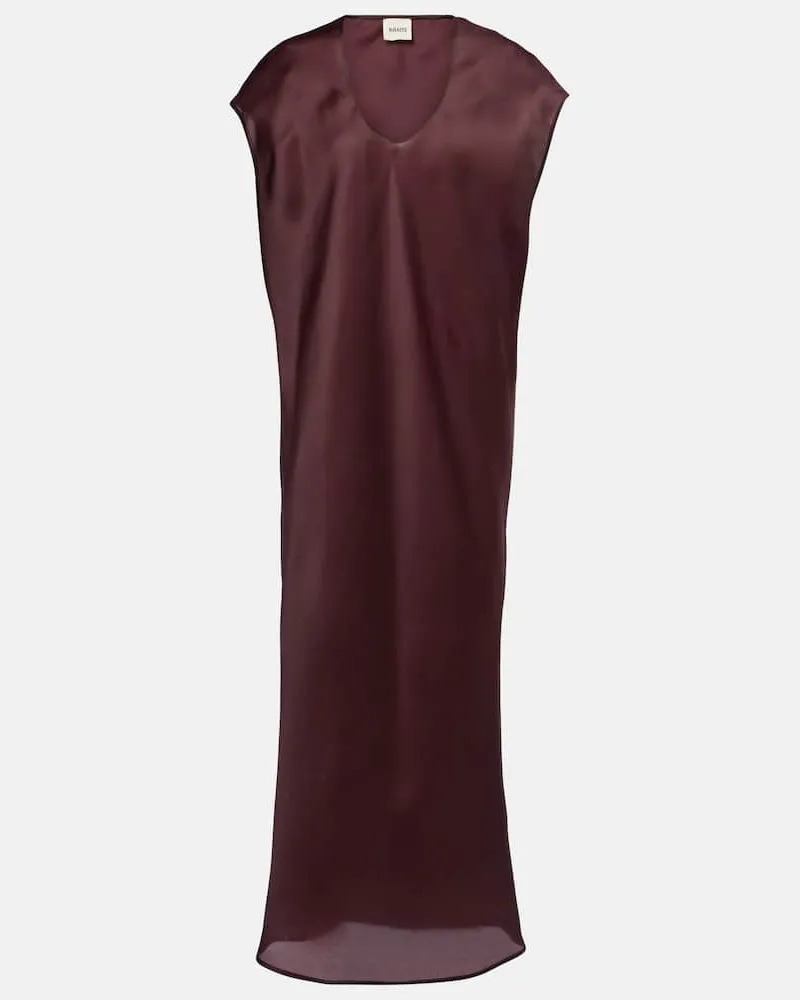 KHAITE Maxikleid Darby aus Seidenorganza Burgunderrot