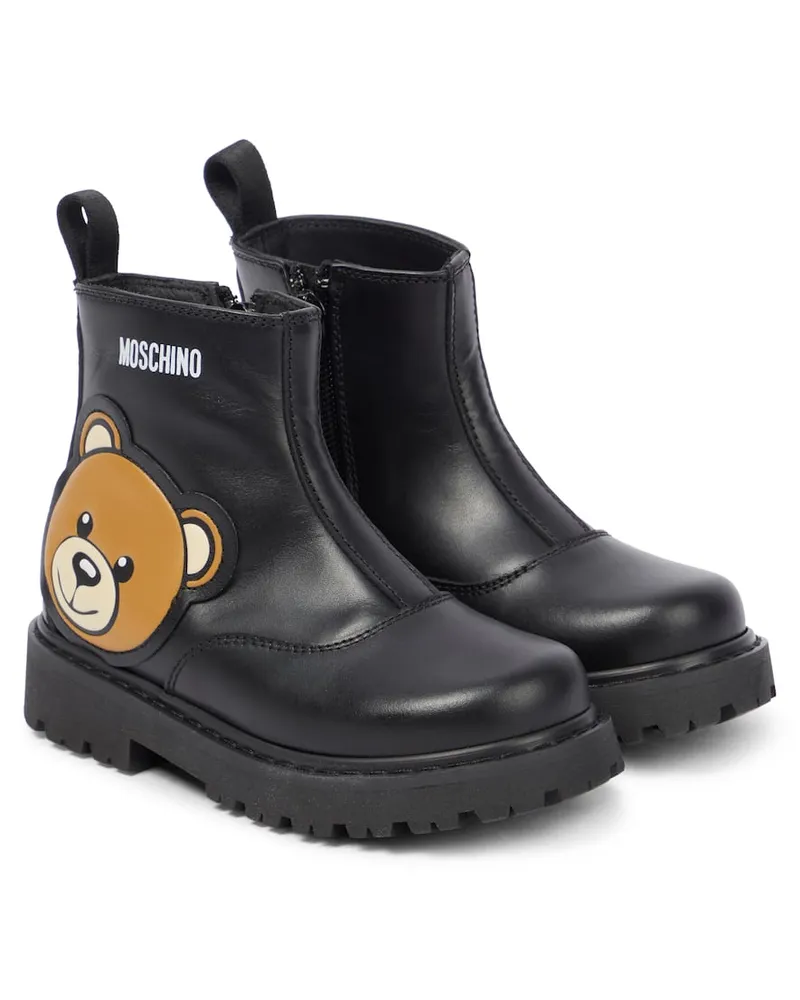 Moschino Stiefel aus Leder Schwarz