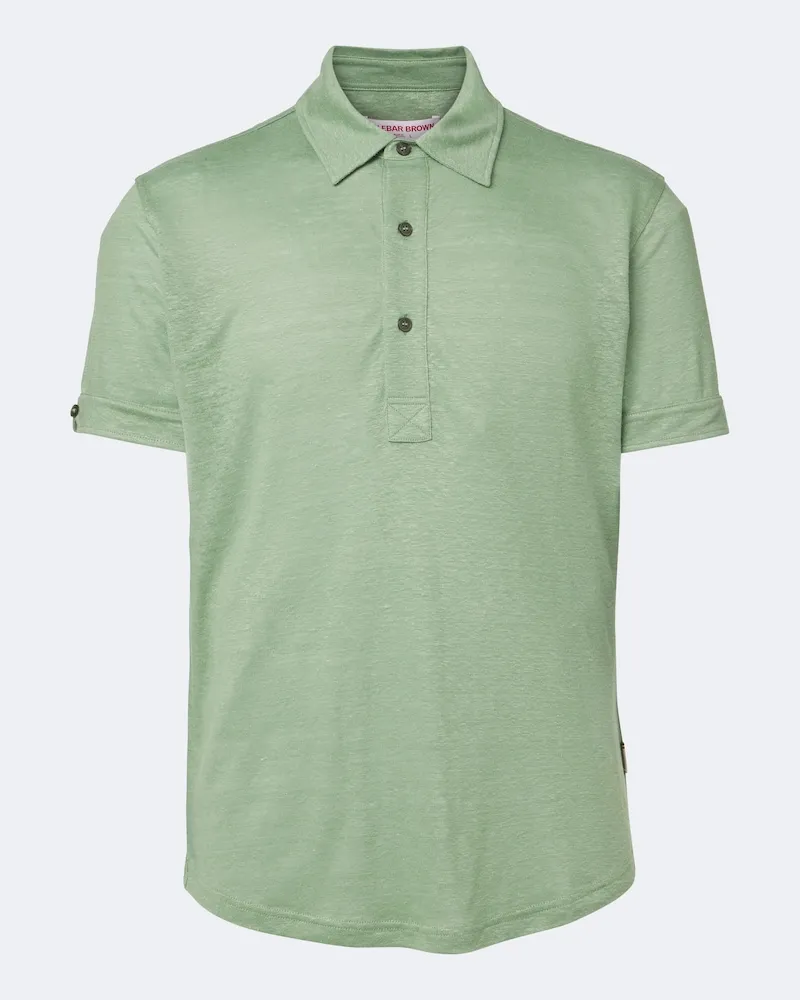 Orlebar Brown Poloshirt Sebastian aus Leinen Grün