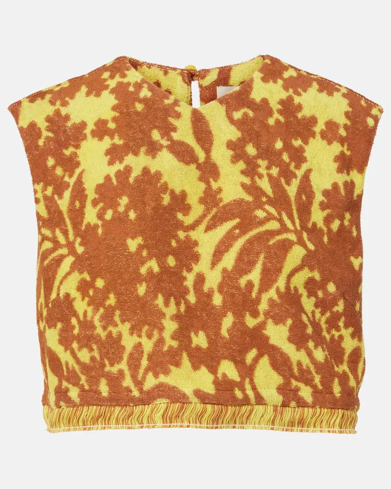 ALEMAIS Alémais Bedrucktes Cropped-Top Amarillo Multicolor