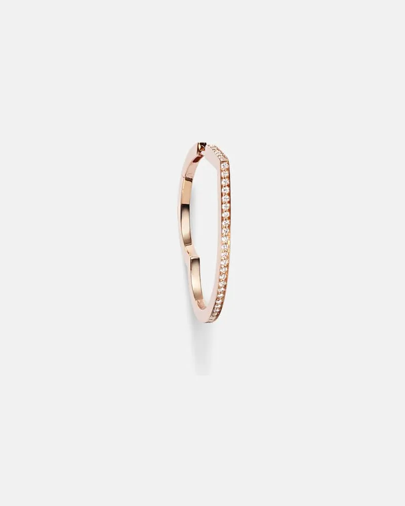Repossi Einzelner Ohrring Antifer Heart Large aus 18kt Roségold mit Diamanten Gold
