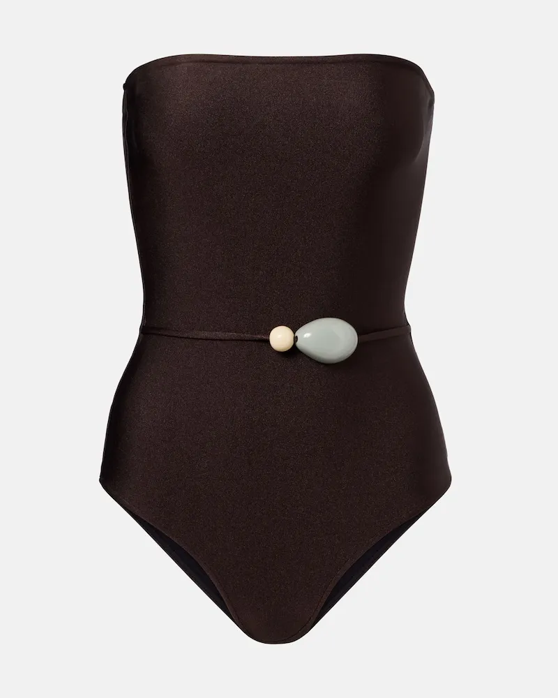 Adriana Degreas Verzierter Badeanzug Braun