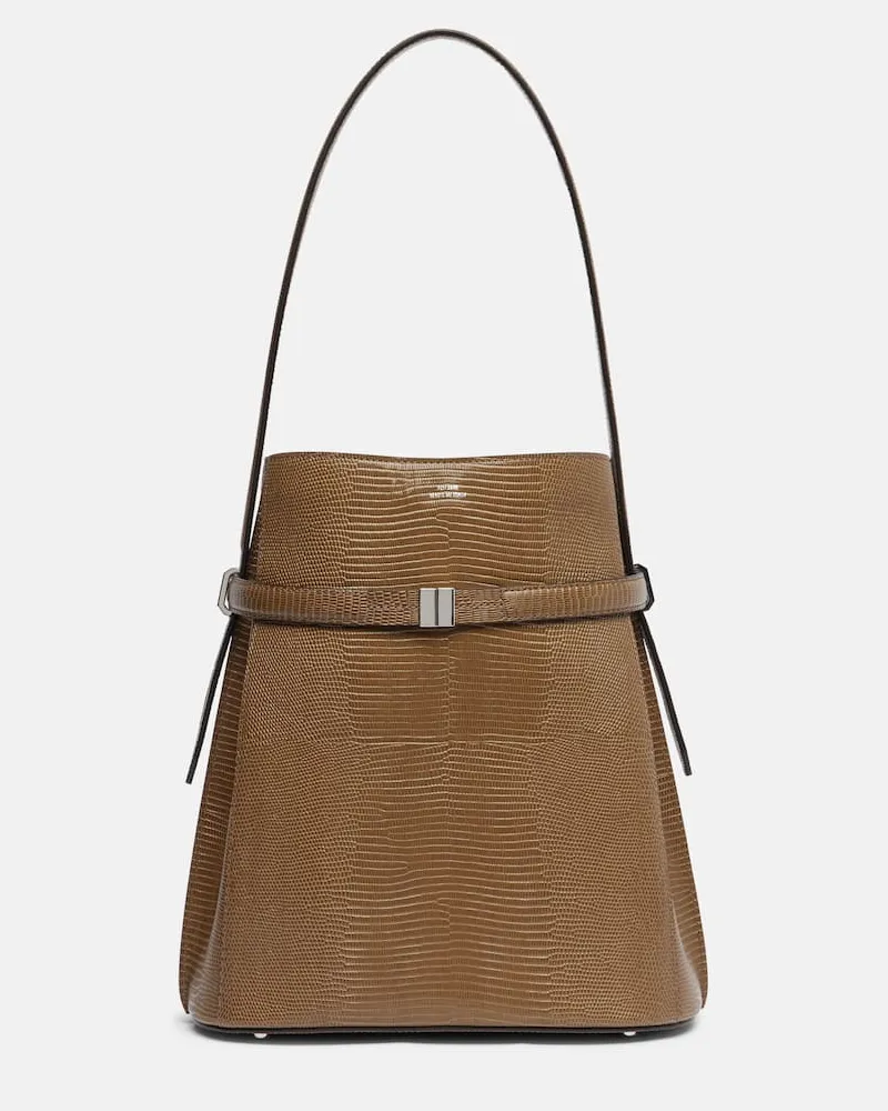 Totême Bucket Bag aus Leder Braun