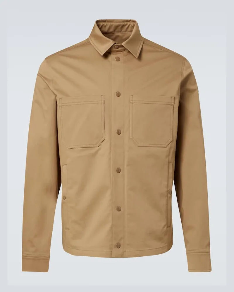 Moncler Hemdjacke aus Baumwoll-Gabardine Beige