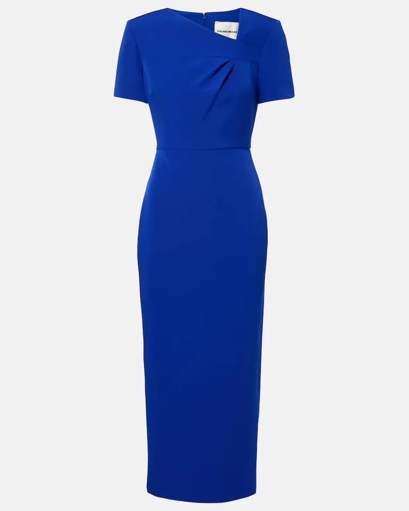 Roland Mouret Midikleid aus Crêpe Blau