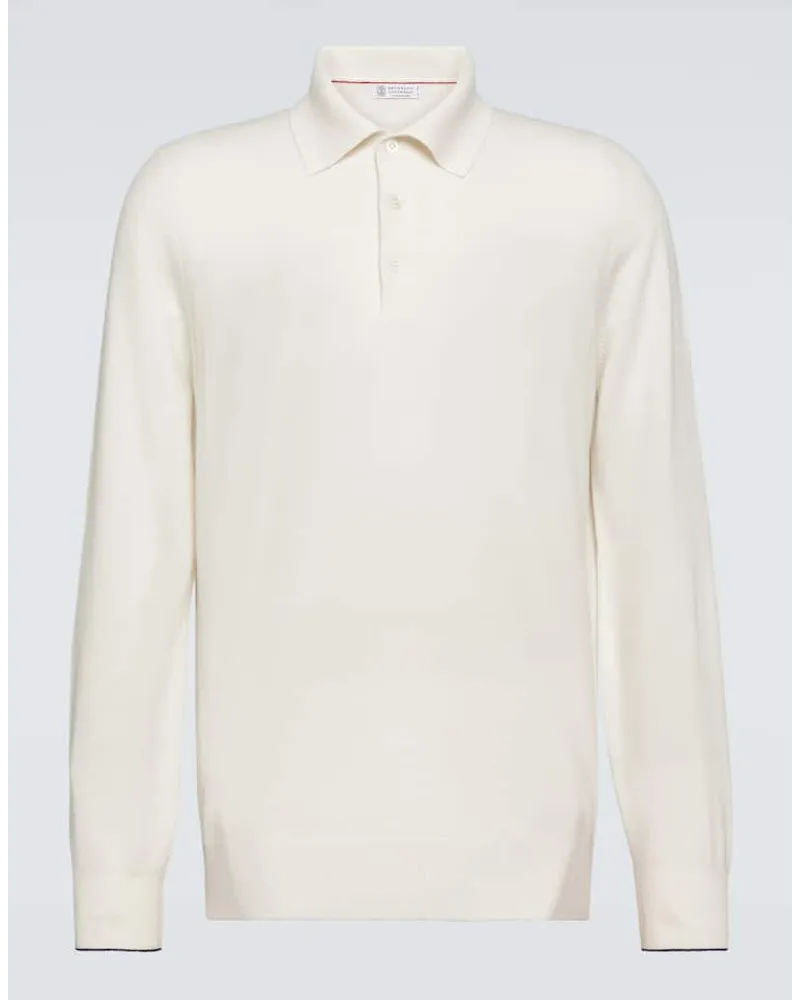 Brunello Cucinelli Polopullover aus Kaschmir Beige