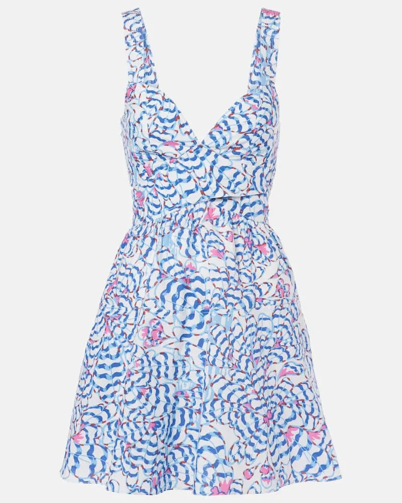 Poupette St Barth Bedrucktes Minikleid Coco Blau