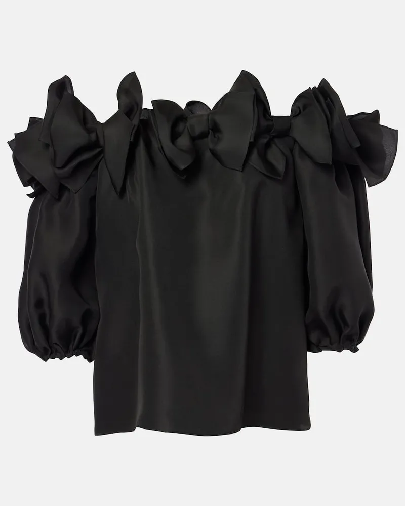 Carolina Herrera New York Off-Shoulder-Top aus Seide Schwarz
