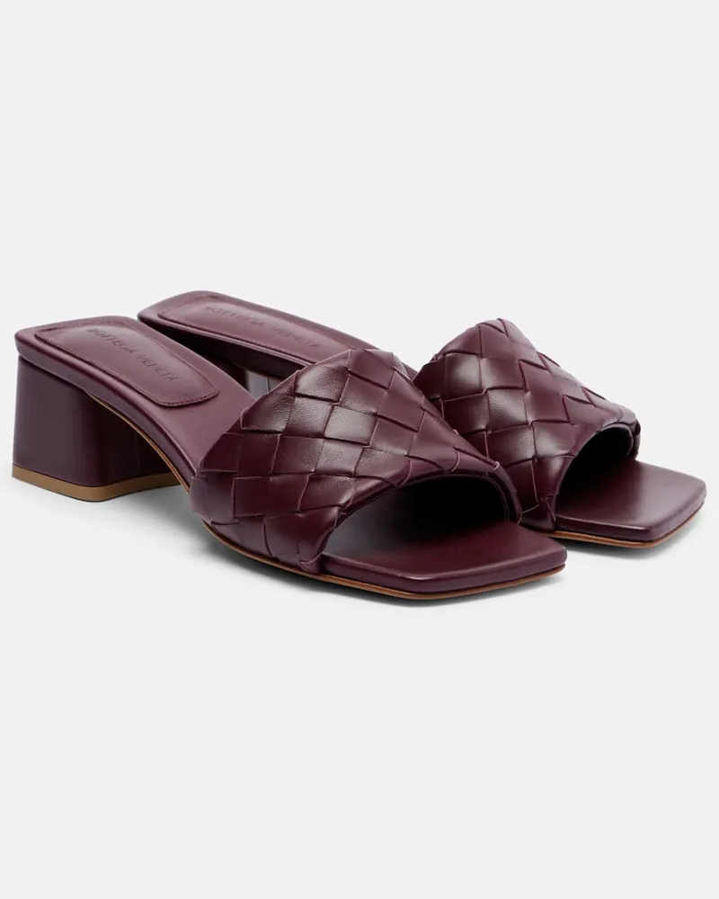 Bottega Veneta Pantoletten Parco 45 aus Leder Burgunderrot