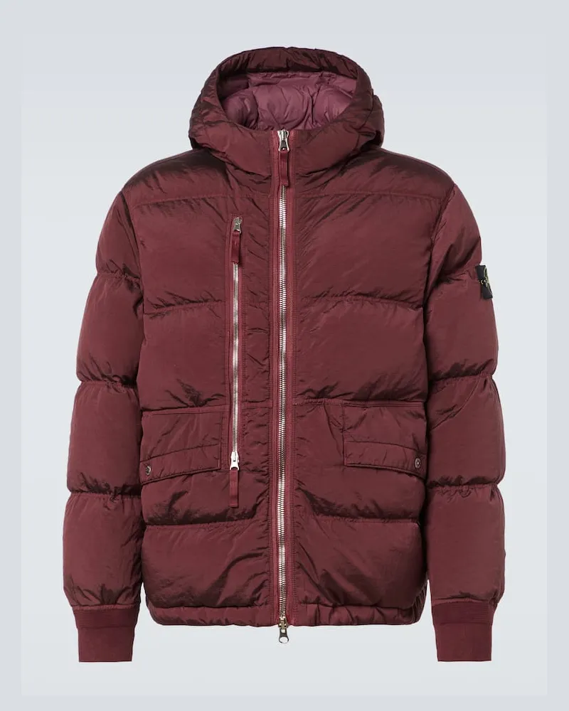 Stone Island Daunenjacke Compass Burgunderrot