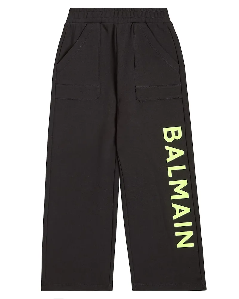 Balmain Jogginghose aus Baumwoll-Jersey Schwarz