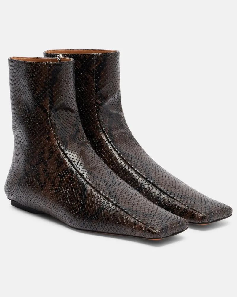 Stella McCartney Ankle Boots aus Lederimitat Braun