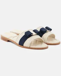 Ferragamo Pantoletten Love aus Leder Weiss