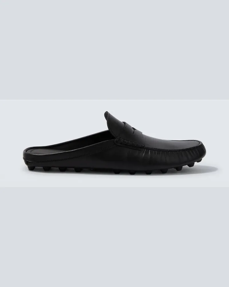 TOD'S Slippers aus Leder Schwarz