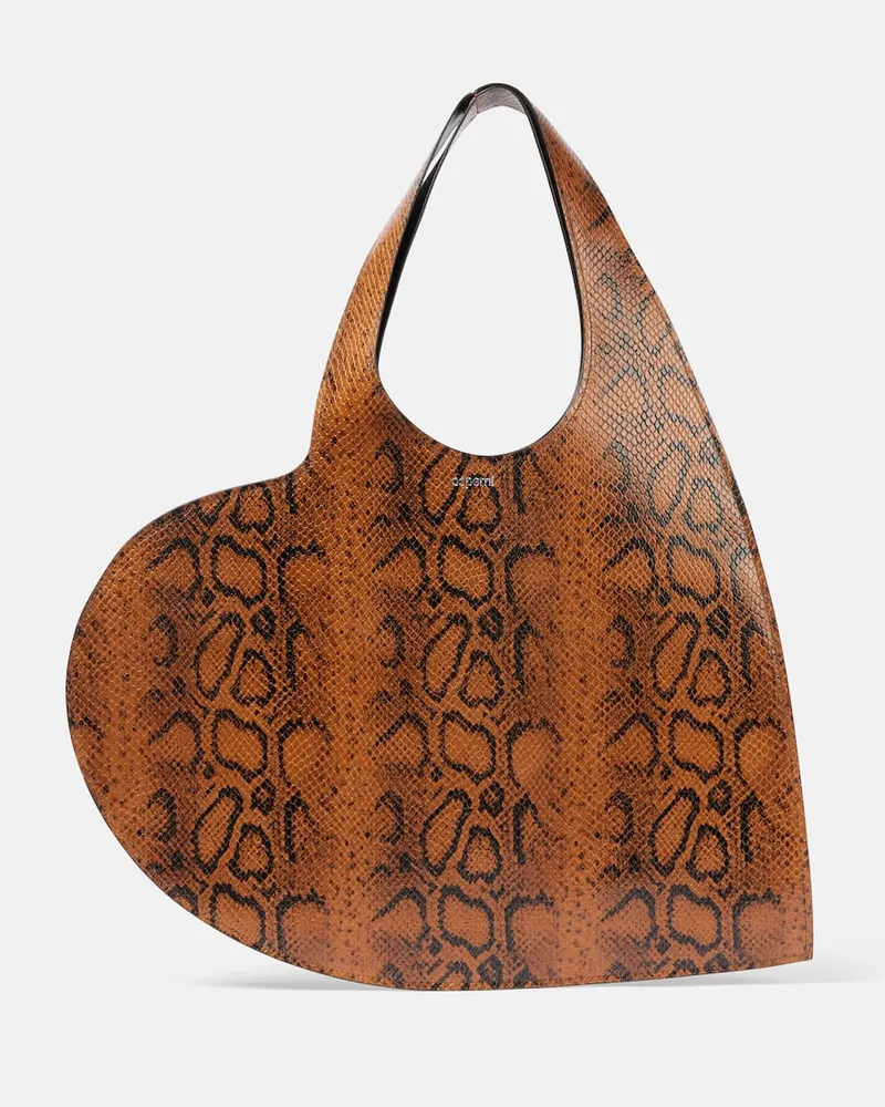 COPERNI Tote Bag Heart aus Leder Braun
