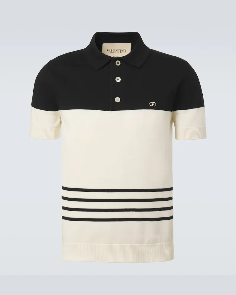 Valentino Garavani Polopullover VLogo aus Baumwolle Weiß