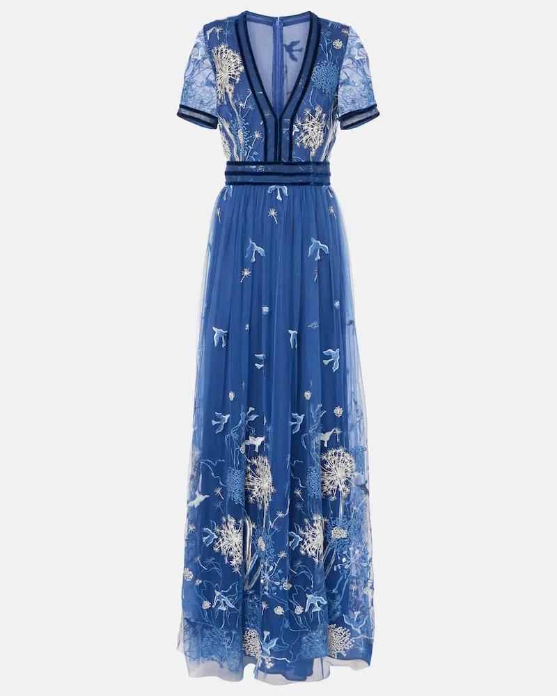COSTARELLOS Bestickte Robe Blau