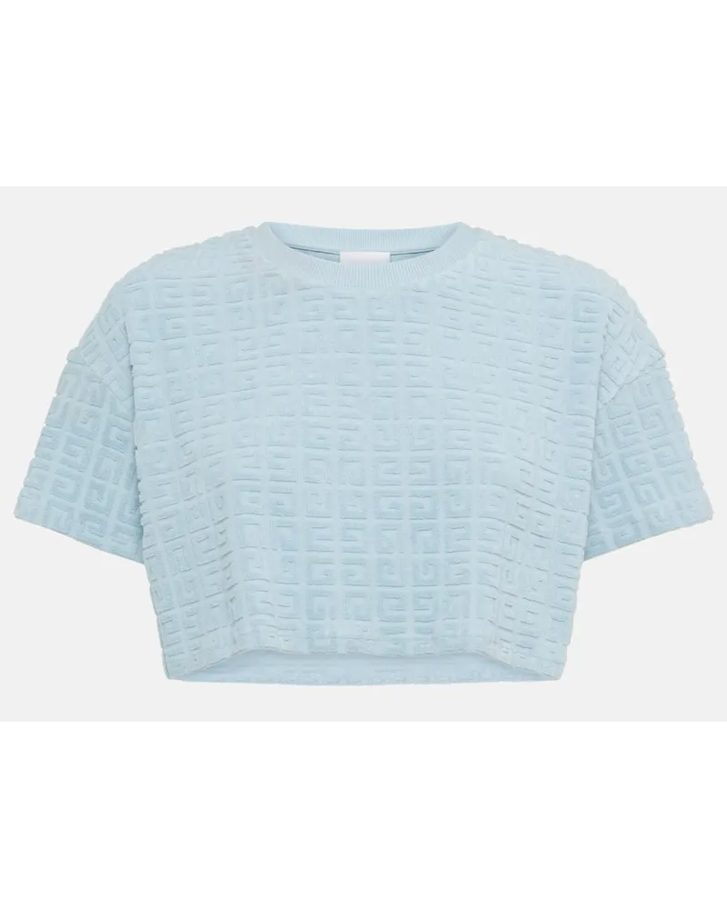 Givenchy Cropped-Top 4G Plage aus Frottee Blau