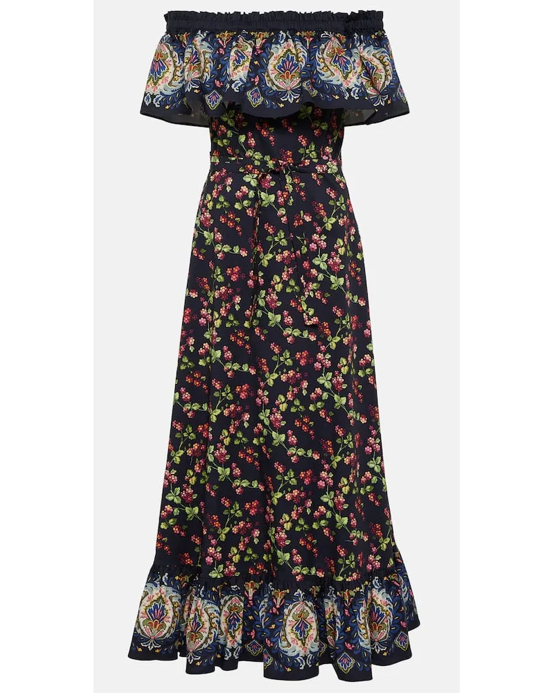 Etro Maxikleid aus einem Baumwollgemisch Multicolor