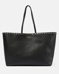 Valentino Garavani Shopper Rockstud aus Leder Schwarz