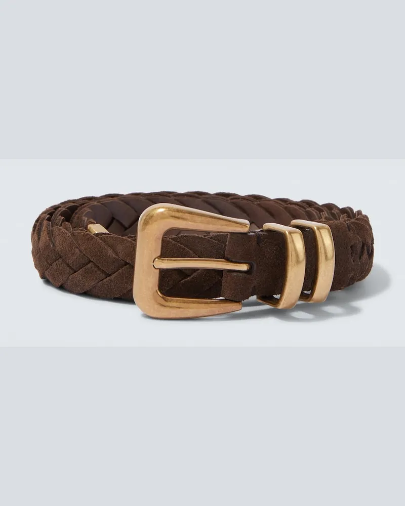 Brunello Cucinelli Gürtel aus Veloursleder Braun