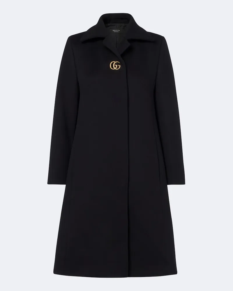 Gucci Mantel GG aus Wolle Schwarz