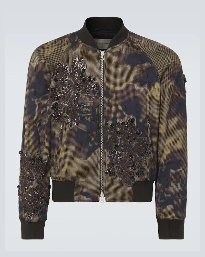 Dries van Noten Verzierte Bomberjacke Braun