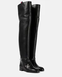 Gucci Overknee-Stiefel Horsebit aus Leder Schwarz