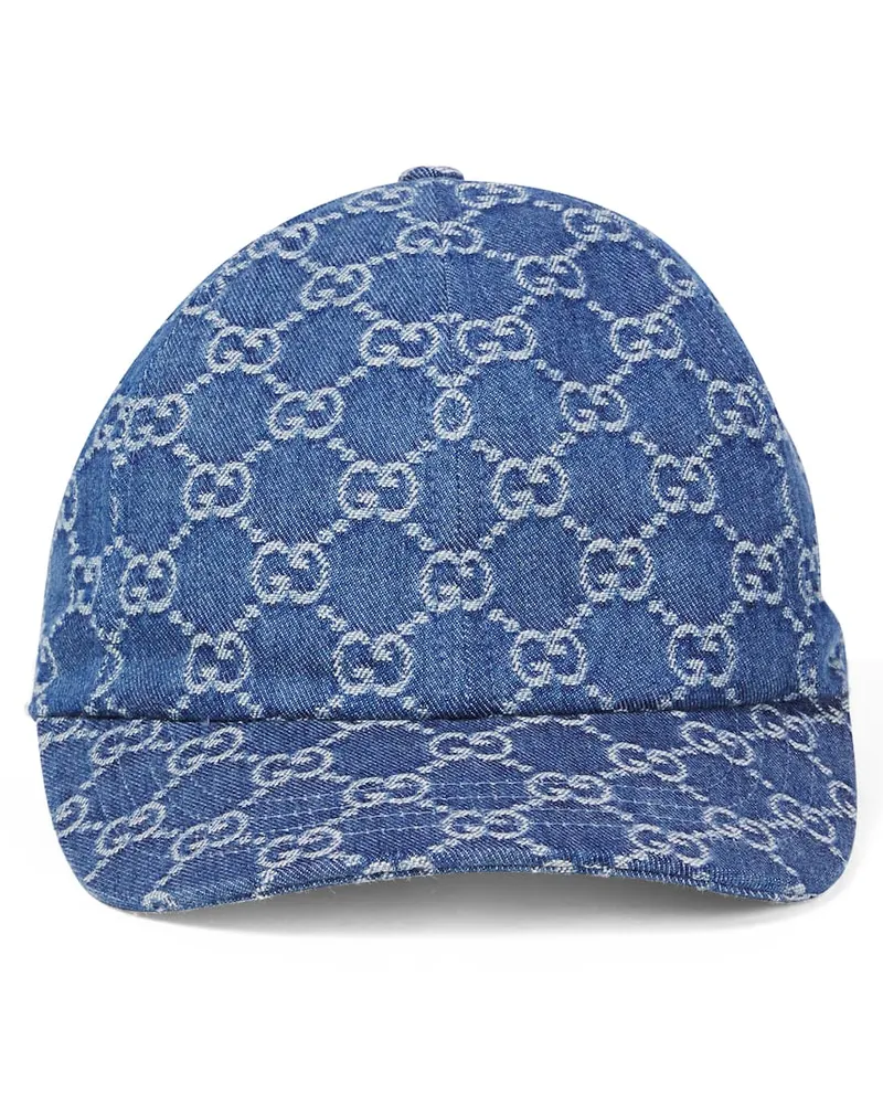 Gucci Baseballcap GG aus Denim Blau