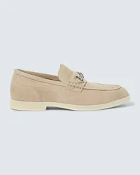 Gucci Loafers Horsebit aus Veloursleder Beige