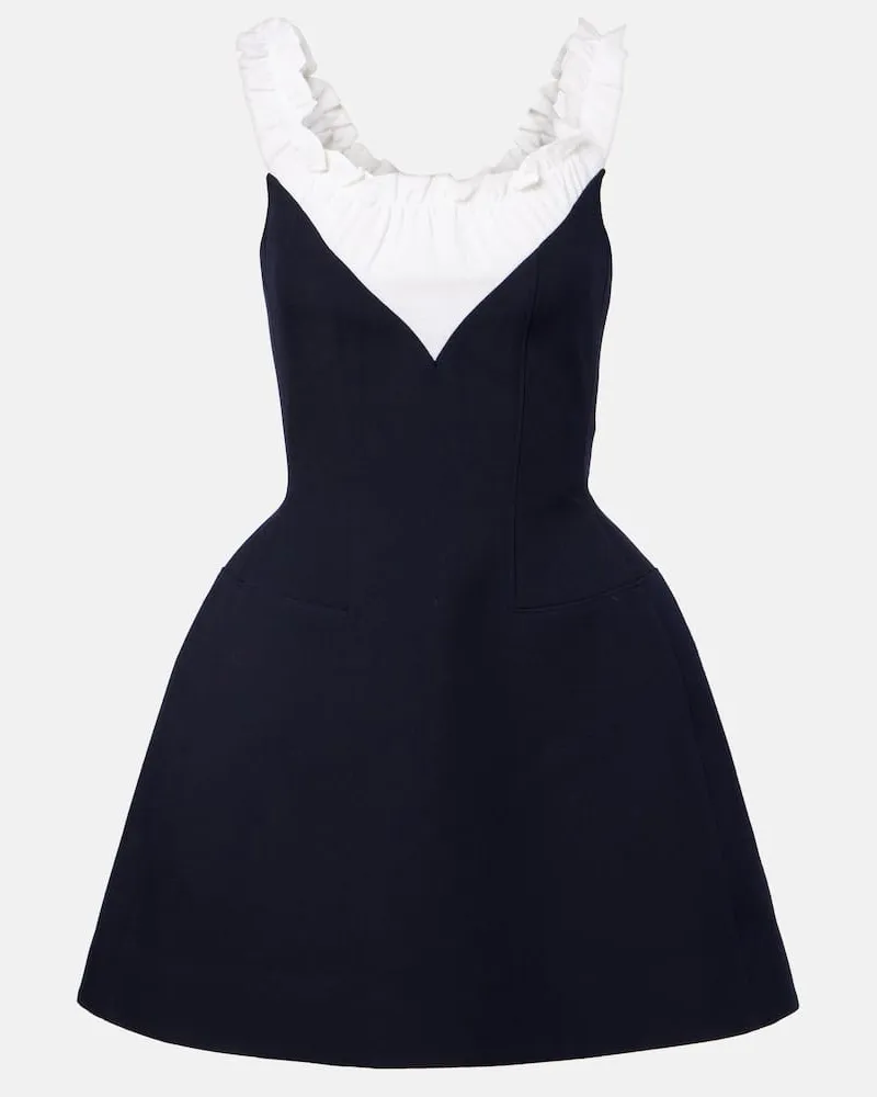 SHUSHU/TONG Minikleid aus Wolle und Seide Blau