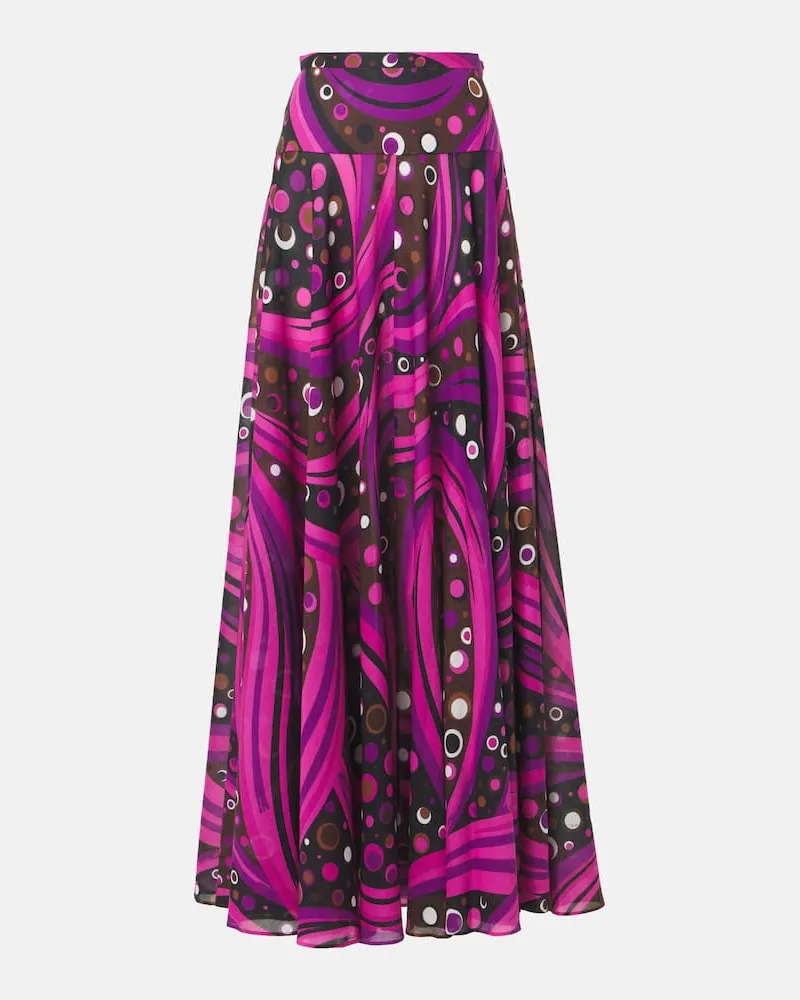 Emilio Pucci Maxirock Fontane aus Baumwollmusselin Pink