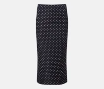 Midirock aus Jersey mit Polka-Dots