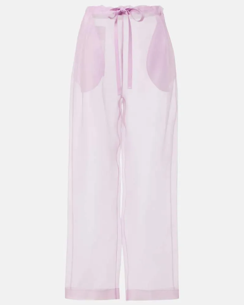 KHAITE Weite Hose Trenton aus Organza Lila